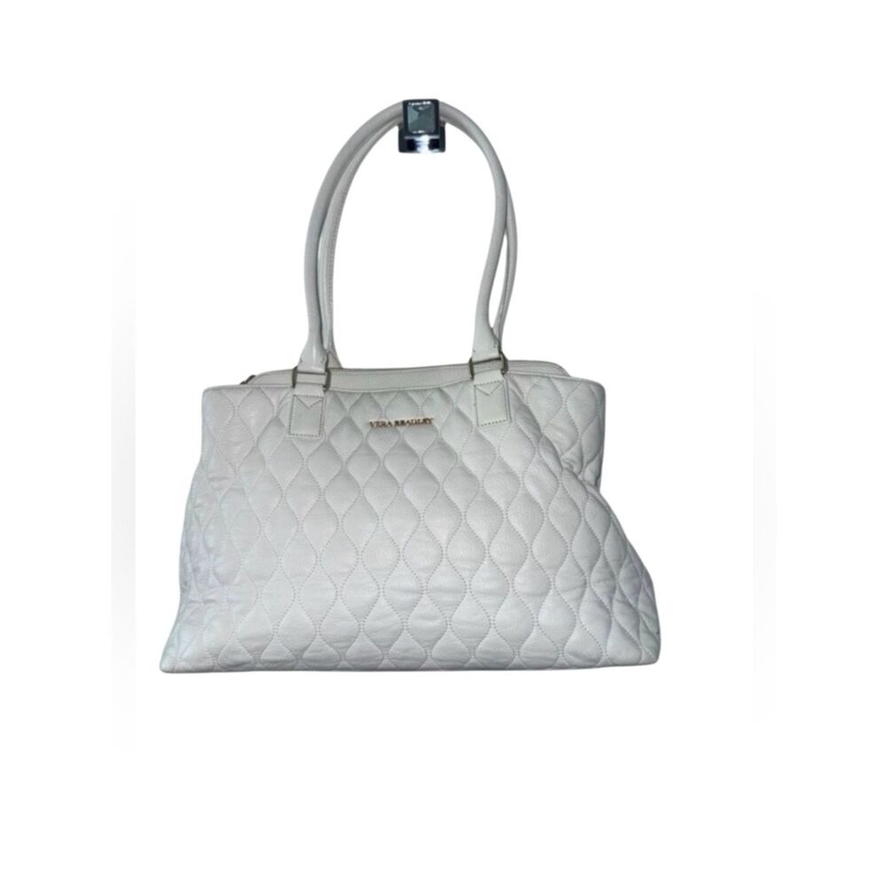 GENUINE LEATHER PEBBLED DIAMOND QUILTED EMMA SATCHEL BAG VERA BRADLEY & DUST BAG